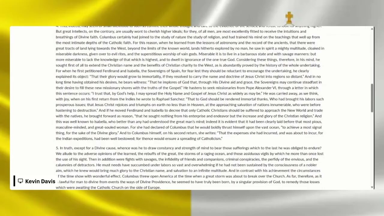 Pope Leo XIII on the Greatness of Christopher Columbus