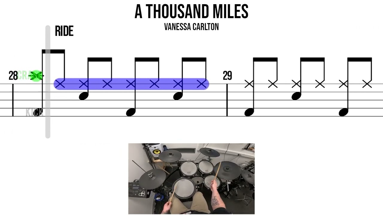 A Thousand Miles  Vanessa Carlton🥁 Hard Beginner Version