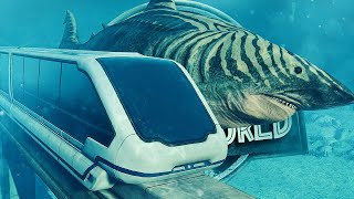 MEGALODON MONORAIL TOUR! Underwater Monorail Ride | Jurassic World Evolution 2 Paleo Zoo