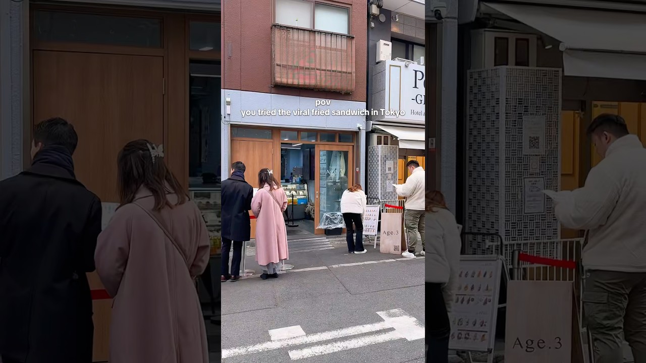 This viral fried sandwich in Tokyo did not disappoint! My favorite was the hot grilled keema curry ✨
