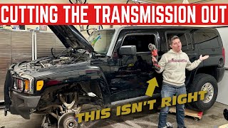 I Had To CUT The Transmission OUT Of My CHEAP Hummer H3