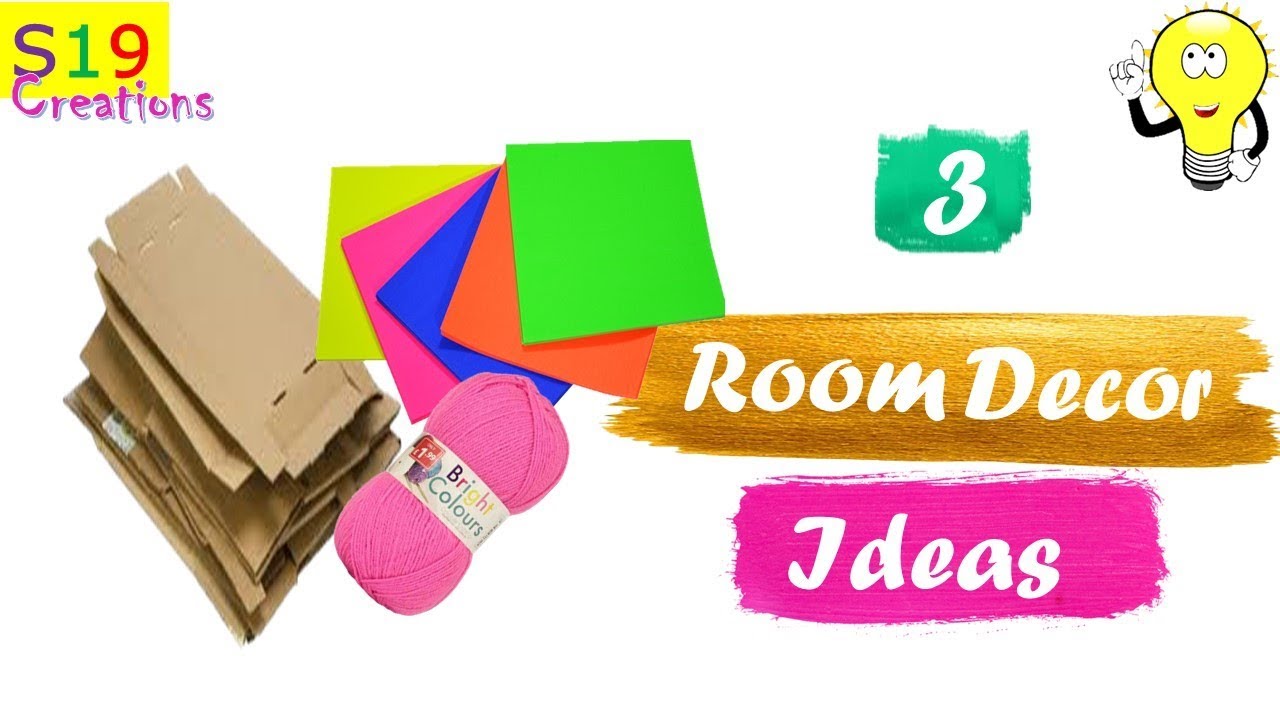 3 Diy Room decor ideas | Best out of waste | paper crafts | Wall decor ...