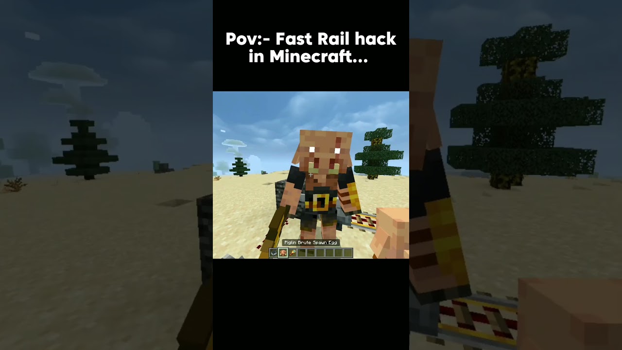 Pov:- Fast Rail trick Hack In Minecraft...!! 