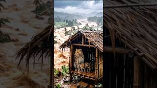 “Banjir Bandang Datang! Induk Macan Tutul Lindungi Anaknya di Tengah Badai #Shorts”