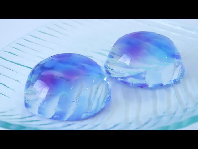 Hydrangea Rain Drop Cake Wagashi 紫陽花のひんやり水ゼリー 和菓子の作り方