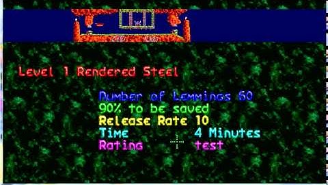 Lemmings custom Level: Rendered Steel