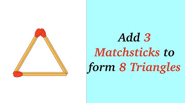 Add 3 Matchsticks to form 8 Triangles || Matchstick Puzzles || Hard Puzzle