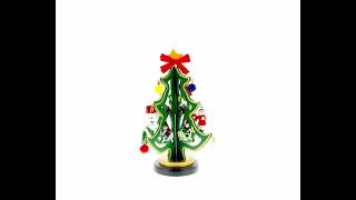 Delightful Wooden Tabletop Christmas Tree with Santa and Miniature Ornaments (CRR-0022)
