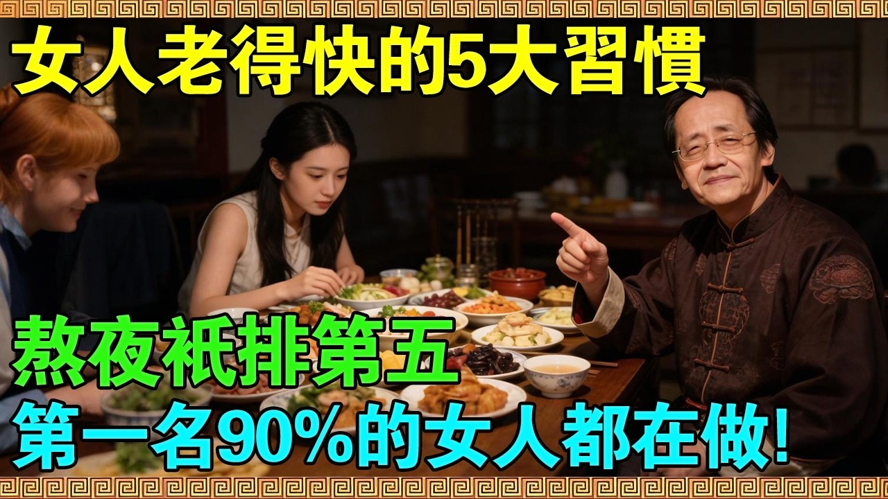 女人老得快的5大習慣！倪海廈：洗澡排第3，熬夜只排第5，第1名90%的女人天天做！#倪海廈 #倪師 #倪師國學智慧 #女性健康 #抗衰老 #女人保養 #凍齡秘訣