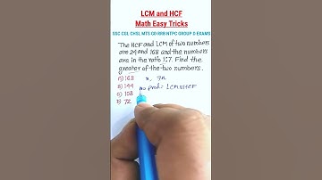 LCM And HCF | LCM HCF math tricks| lcm for RRB NTPC SSC CGL CHSL MTS Exams |