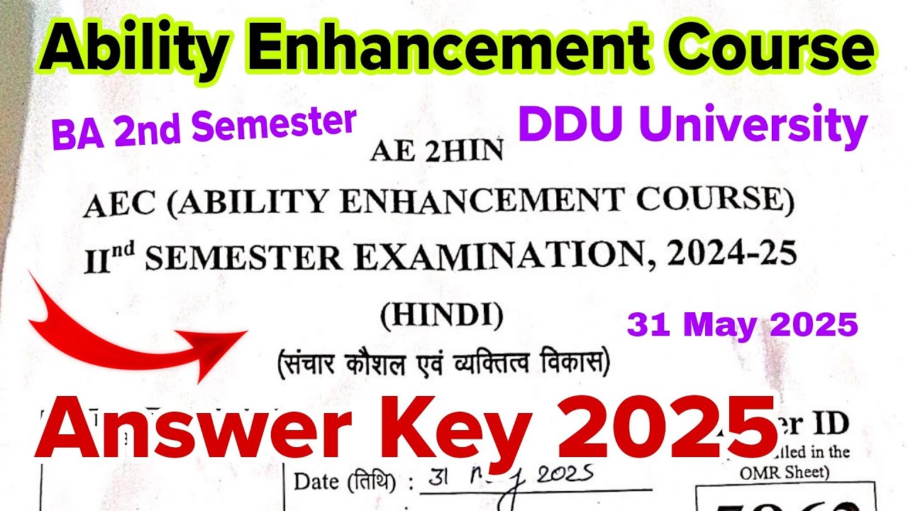 ability enhancement course ba 2nd semester ddu answer key 2025 | संचार ...