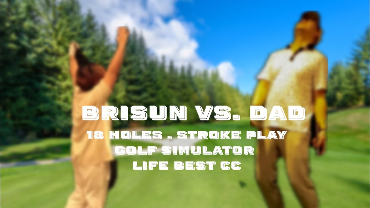 BRISUN VS. DAD IN GOLF SIMULATOR! FATHER AND SON GOLF FOR BRAGGING RIGHTS. 