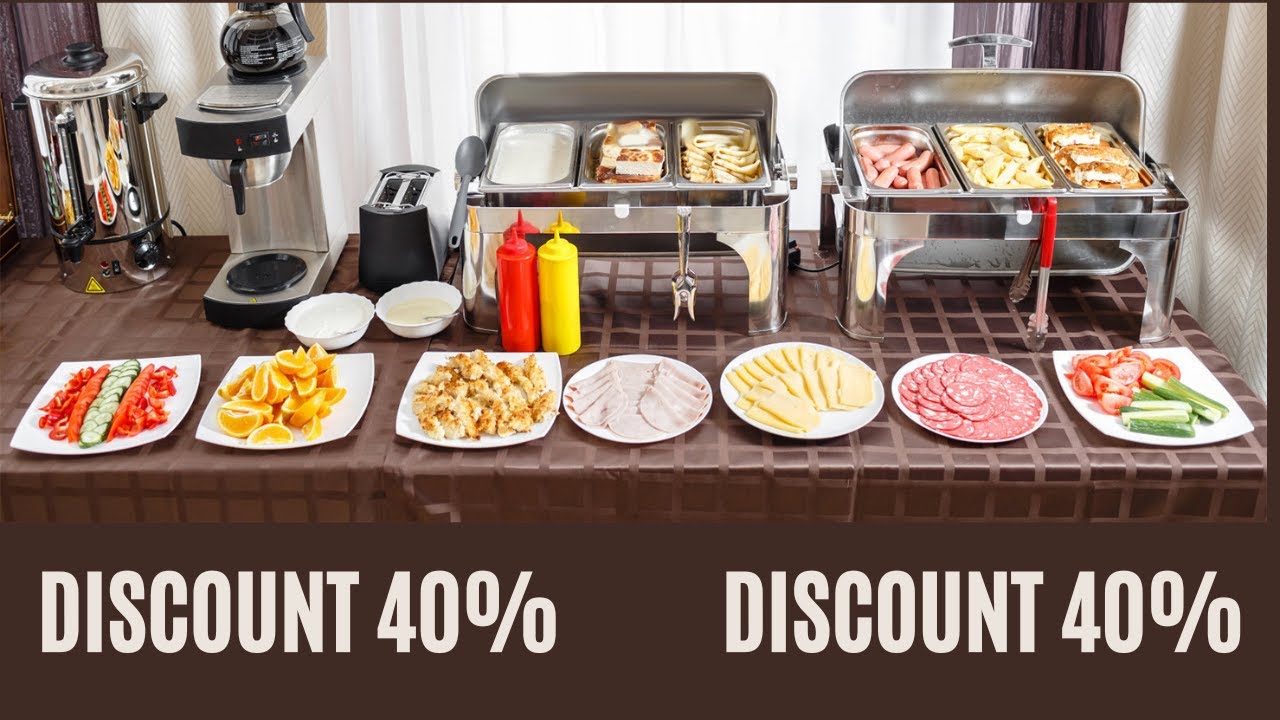 VEVOR Commercial Electric Soup Food Warmer with 3/6/10/12 Pans Stainless Steel Bain Marie Buffet