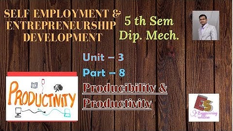 SEED Unit-3 Part-8 Producibility & Productivity By P. N. Chhaniyara
