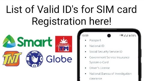 List of valid ID