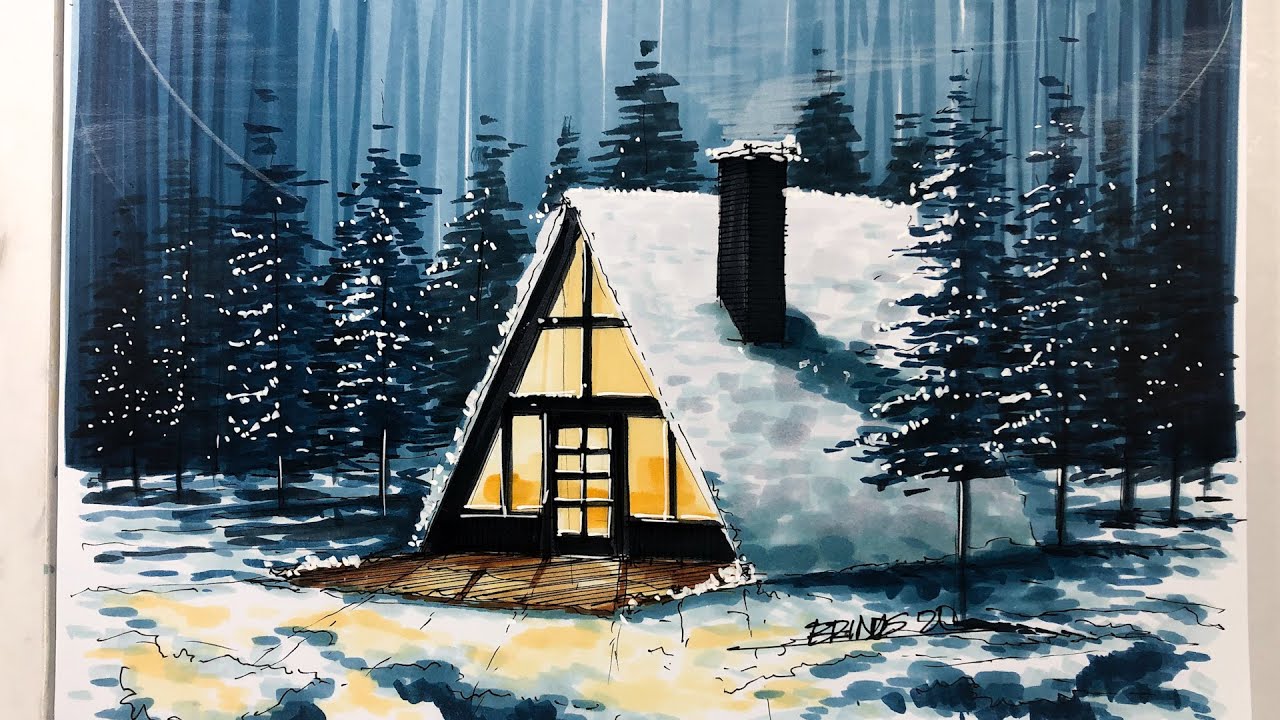 Christmas at the cabin (sketch)