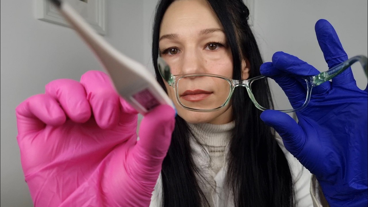 Doctor checks skin,hair,eyes,teeth | Bilingual ASMR