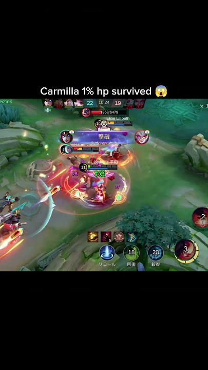 carmilla 1% hp survived 😱#shorts #mlbb #mobilelegends