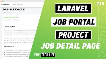 Laravel 10 Job Portal Project | #15 Jobs - Job Detail Page | PHP Tech Life Hindi