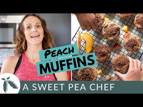 Fresh Peach Muffins 🍑💛 | A Sweet Pea Chef