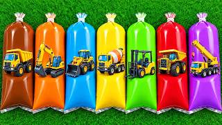 Menemukan Mainan Mobil Kontruksi,Excavator, Buldozer,Forklift, Silinder, Crain,Truk Molen,Dum Truck.