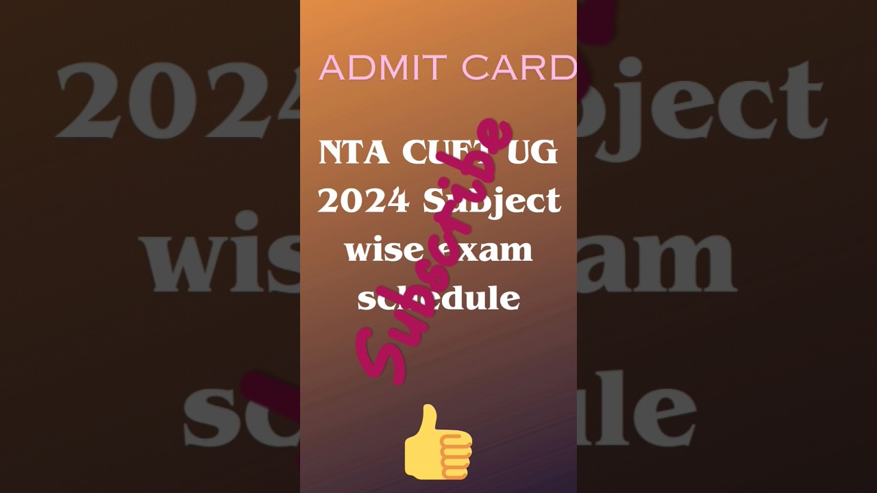 NTA CUET UG exam schedule 