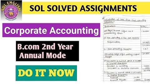 Corporate Accounting | Solved Assignments | B.com 2nd Year | 2020
