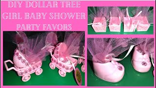 DIY DOLLAR TREE BABY GIRL BABY SHOWER STROLLERS, SHOES, BOOTIES PARTY FAVORS\/CHEAP DIY BABY FAVORS