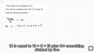 Reverse mean calculations- GCSE maths