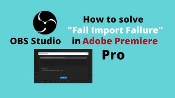 How to solve Import problem In Adobe Premiere Pro | OBS Studio | File Import Failure |Complete Guide