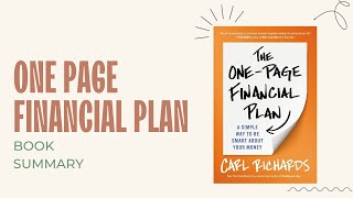 The one page financial plan book summary