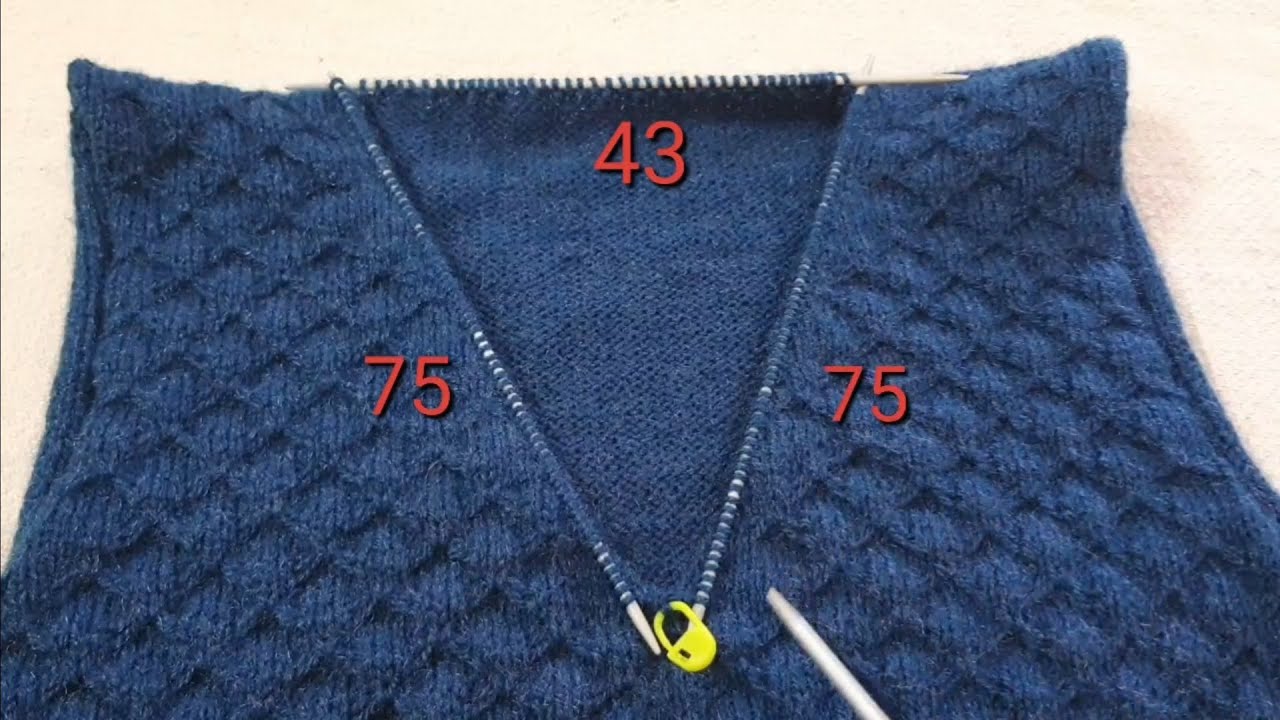 V-neck Knitting in a Sweater (For Small Size) V-neck knitting in Gents & Ladies Sweater