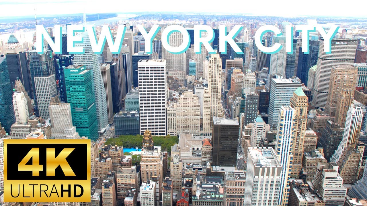 New York City in 4k Video Ultra HD Flying Over New York Drone Shot Most ...