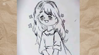 Sevimli Kız Çizimi, Kolay Karakalem Kızi Resmi Adım Adım Nasıl Çizilir,
