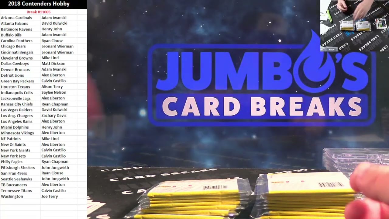 BREAK #11005   2018 Contenders Hobby