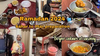 Vlog #2 | 😍Ramadan Sahar to Iftar Vlog✨💫🥰 |Bergner tripro triply cookware seasoning #ramadan2024