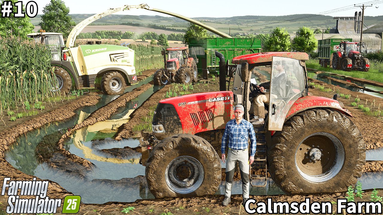Сбор кукурузного силоса на грязном поле │Calmsden│FS 25│Timelapse#10