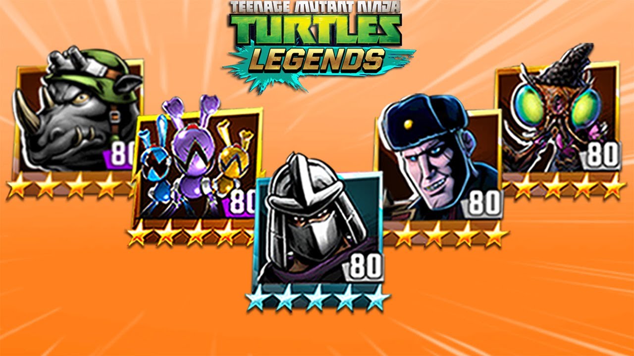 TMNT Legends Shredder Classic, Bunnies, Rocksteady Classic, Stockman-Fly, Steranko