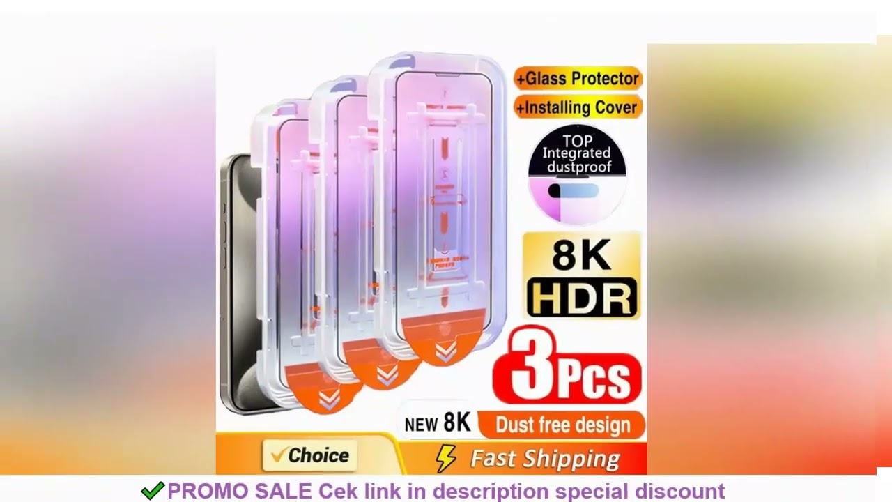 3Pcs Oleophobic Coating Dust Free Easy Installation Screen Protector for IPhone 13 11 12 14 15 Pro M