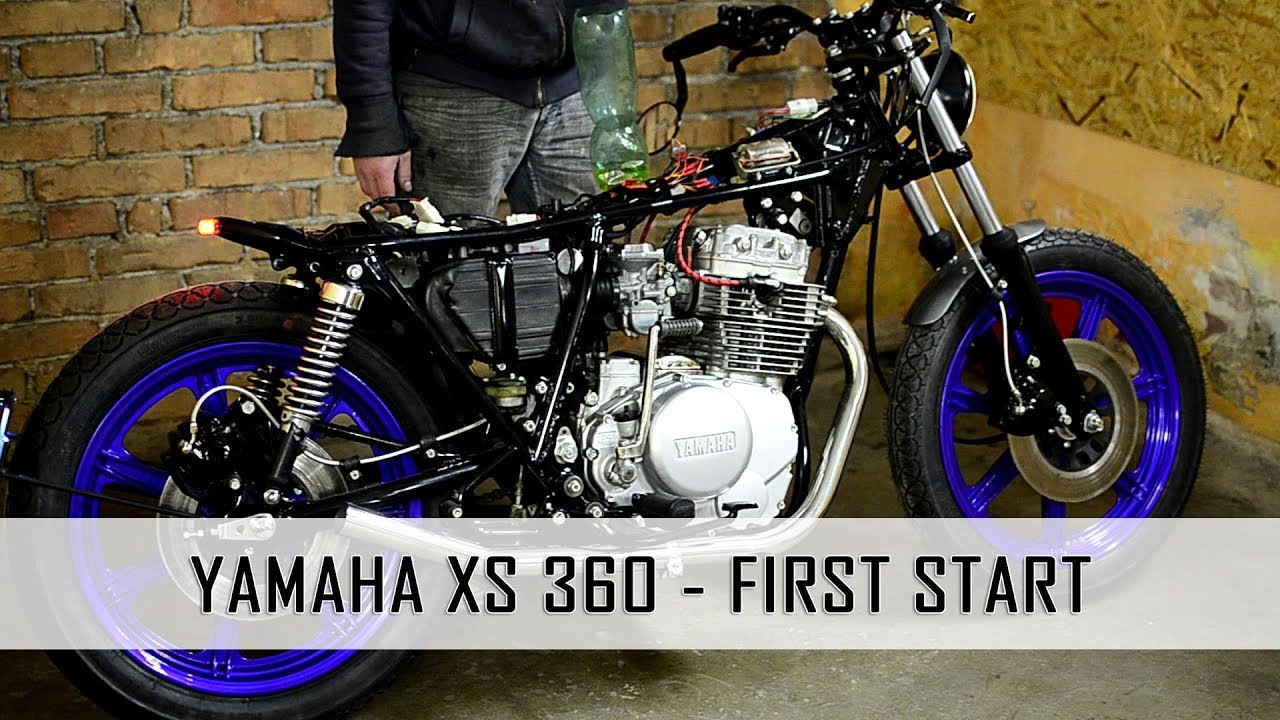 Yamaha XS 360 - First start - kickstarter - test exhaust - YouTube