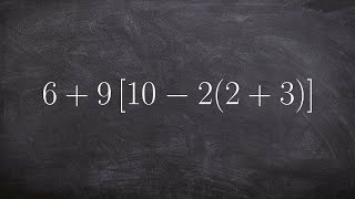 Using the order of operations for an expression with two parentheses