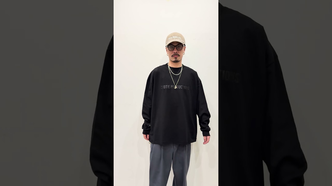 2026.2.13】COOTIE PRODUCTIONS / Oversized Print L/S Tee -Black