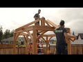 Handcrafted timber frame hexagon pergola