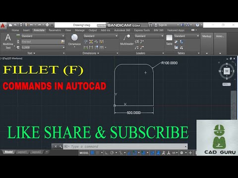 FILLET COMMANDS IN
