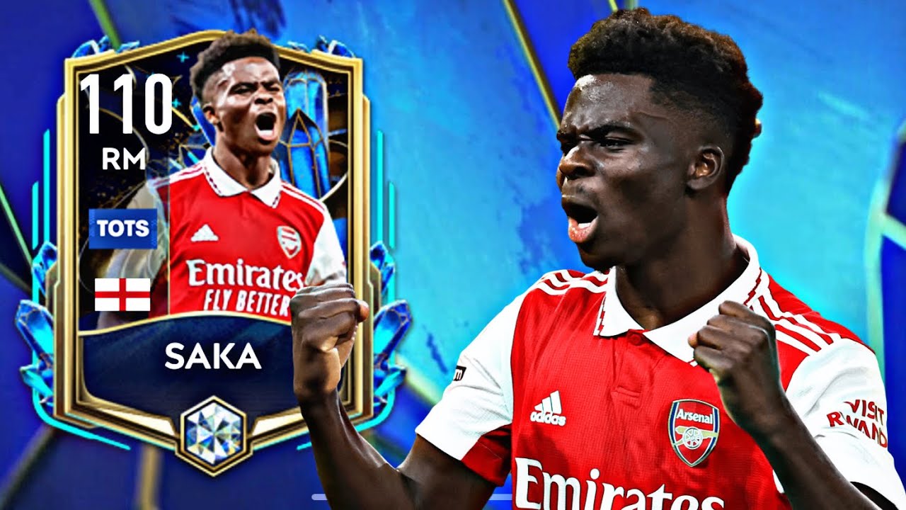 AMAZING RM 110 RATED BUKAYO SAKA GAMEPLAY REVIEW FIFA MOBILE TOTS 23