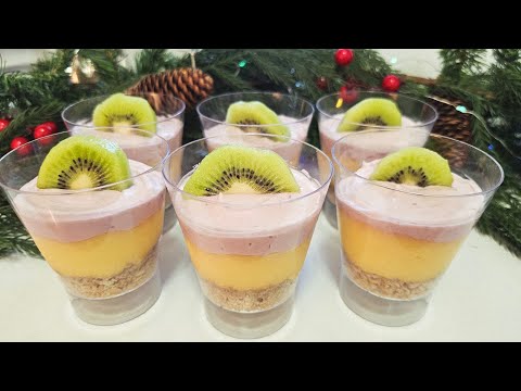 Christmas Dessert in a Glass - Lemon and Raspberry - SilvanaCocina🎅🎄🤶