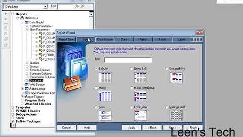 Oracle Reports 10g Tutorial in Bangla: Creating Parameter Report Using Lexical Reference