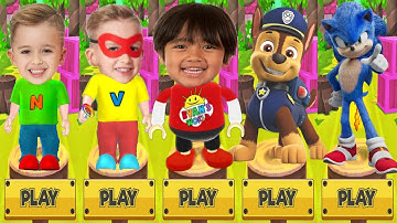 Tag with Ryan vs Movie Sonic Dash vs PAW Patrol Pups Chase vs Vlad and Niki Run Gameplay