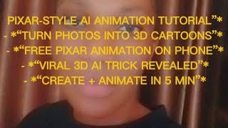 "How To Make 3D Pixar Animations For Free."/ AI Tutorial 2026