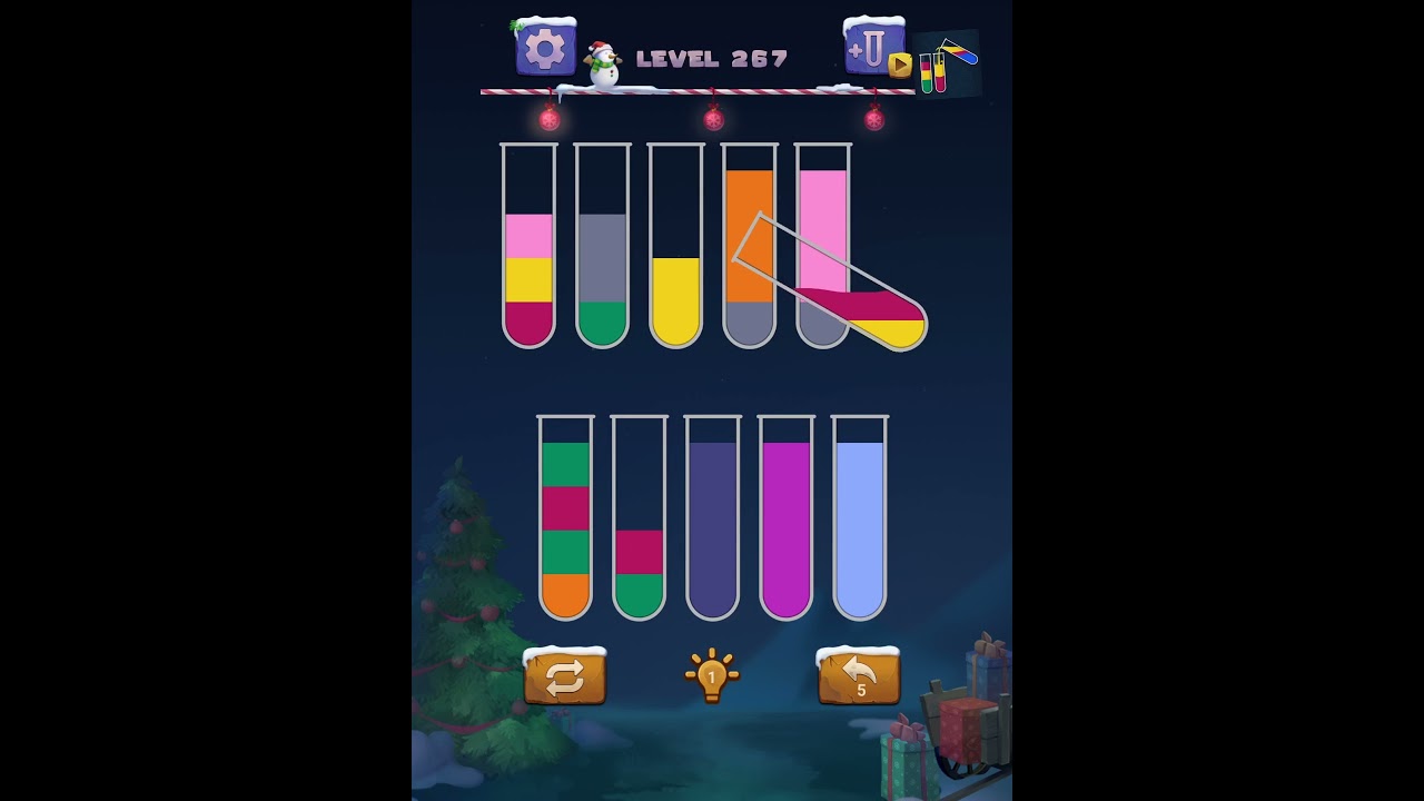 Тест 267 уровень. Water sort - Color Puzzle game screenshot's.